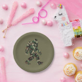 Bigfoot Sasquatch Camo Papieren Bordje (Feest)