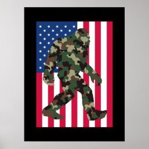Bigfoot Sasquatch Camo Poster