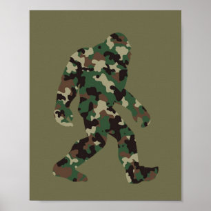 Bigfoot Sasquatch Camo Poster