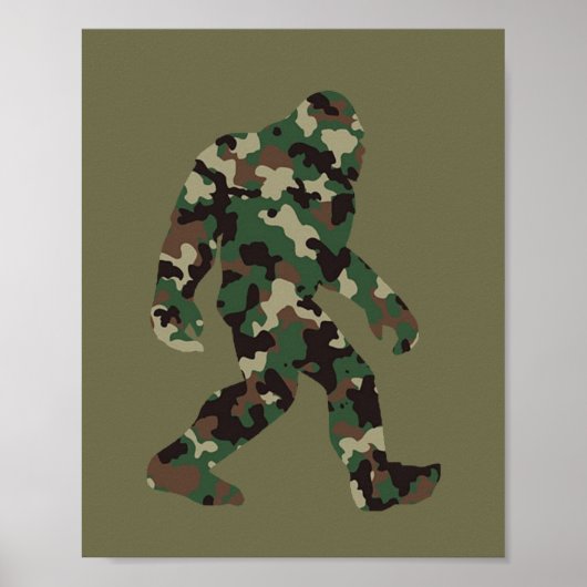 Bigfoot Sasquatch Camo Poster (Voorkant)