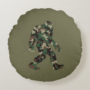 Bigfoot Sasquatch Camo Rond Kussen