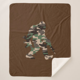 Bigfoot Sasquatch Camo Sherpa Deken