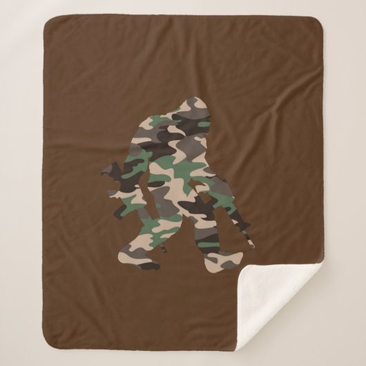 Bigfoot Sasquatch Camo Sherpa Deken (Voorkant)