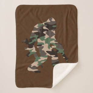 Bigfoot Sasquatch Camo Sherpa Deken