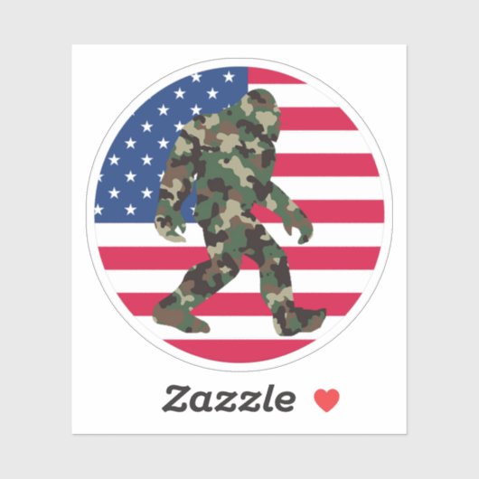 Bigfoot Sasquatch Camo Sticker (Vel)