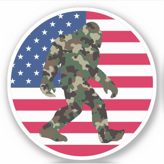 Bigfoot Sasquatch Camo Sticker (Voorkant)