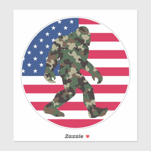 Bigfoot Sasquatch Camo Sticker (Vel)