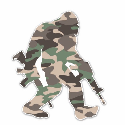 Bigfoot Sasquatch Camo Sticker (Voorkant)