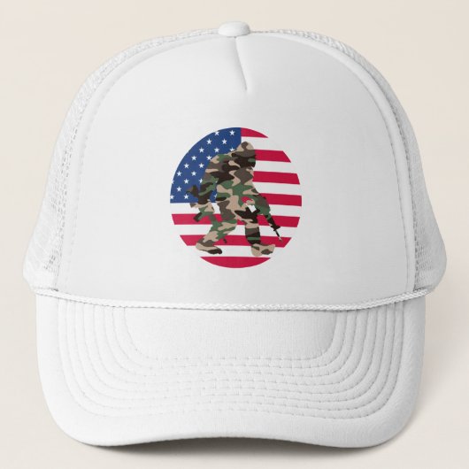 Bigfoot Sasquatch Camo Trucker Pet (Voorkant)