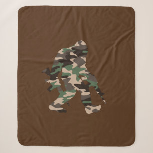 Bigfoot Sasquatch Camouflage Sherpa Deken