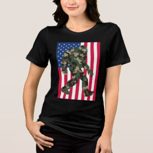 Bigfoot Sasquatch Camouflage Tri-Blend Shirt