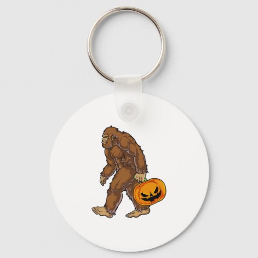Bigfoot Sasquatch Carry Scary Pumpkin T shirt Sleutelhanger (Voorkant)