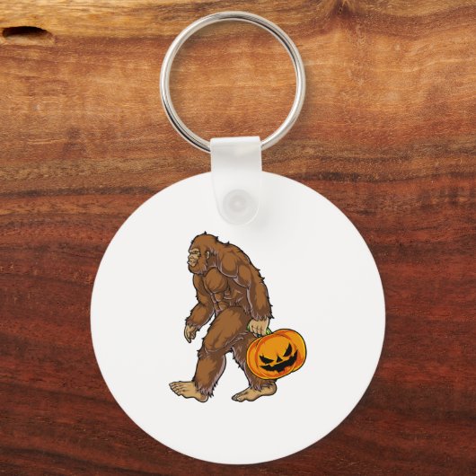 Bigfoot Sasquatch Carry Scary Pumpkin T shirt Sleutelhanger (Voorkant)