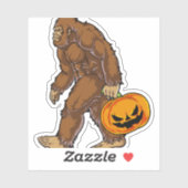 Bigfoot Sasquatch Carry Scary Pumpkin T shirt Sticker (Vel)