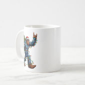 Bigfoot Sasquatch Christmas Tree Santa Hat Lights Koffiemok (Voorkant links)