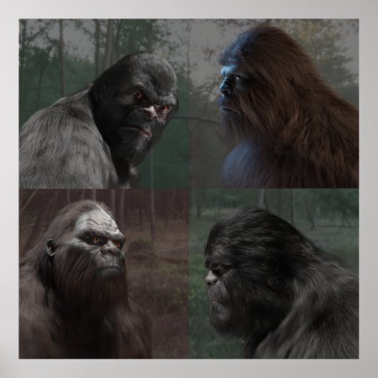 BIGFOOT SASQUATCH COLLAGE POSTER (Voorkant)