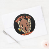 Bigfoot Sasquatch Drink Bier Ronde Sticker (Envelop)