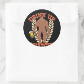 Bigfoot Sasquatch Drink Bier Ronde Sticker (Tas)
