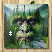 Bigfoot Sasquatch dubbele belichting met bos Legpuzzel