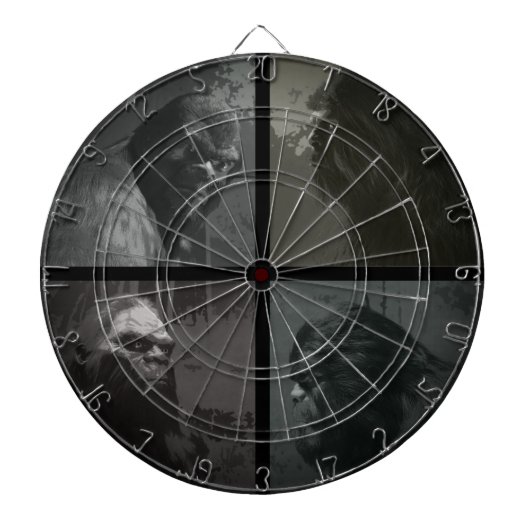 BIGFOOT SASQUATCH FACE PORTRET Dartboard Dartbord (Voorkant)