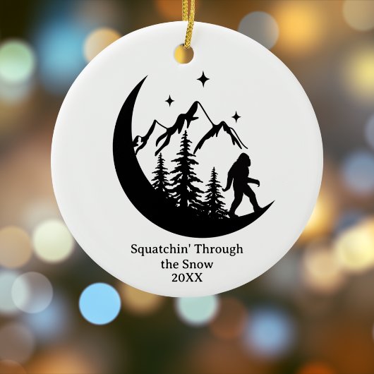 BigFoot Sasquatch Funny Outdoors Nature Custom Keramisch Ornament