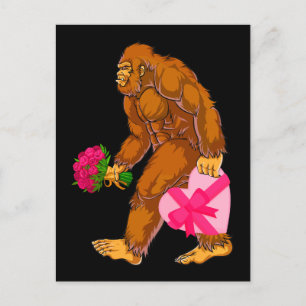 Bigfoot Sasquatch Funny Valentijnsdag Love Briefkaart