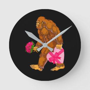 Bigfoot Sasquatch Funny Valentijnsdag Love Ronde Klok
