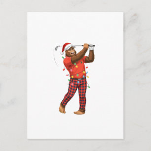 Bigfoot Sasquatch Golf Kerstmis 2026 Vakantie Spor Feestdagenkaart