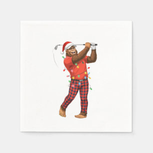 Bigfoot Sasquatch Golf Kerstmis 2026 Vakantie Spor Servet