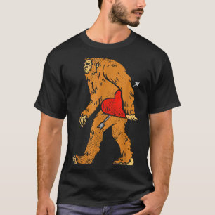 Bigfoot Sasquatch Hart Met Pijl Grappige Valentijn T-shirt