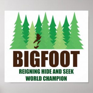 Bigfoot Sasquatch Huid en Seek World Champion Poster