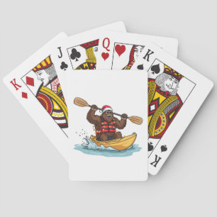 Bigfoot Sasquatch Kajakvaren Kerst Water Sport Pokerkaarten