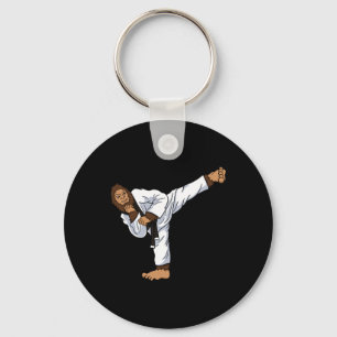 Bigfoot Sasquatch Karate Taekwondo Kickboksen Kara Sleutelhanger