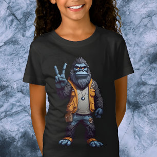 Bigfoot Sasquatch Knipperend Vredesbord T-shirt