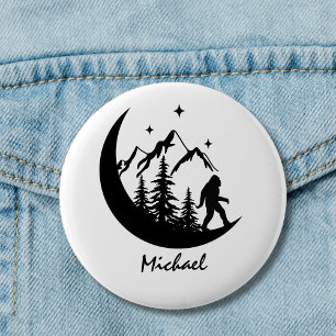 BigFoot Sasquatch Maan Bos Bergen Aangepast Ronde Button 5,7 Cm