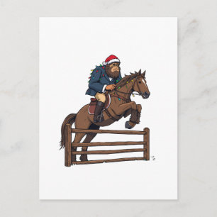 Bigfoot Sasquatch Paardrijden Kerstmis Paardrijden Briefkaart