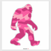 Bigfoot Sasquatch Pink Camo Sticker (Vel)