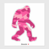 Bigfoot Sasquatch Pink Camo Sticker (Vel)