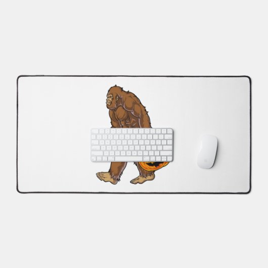 Bigfoot Sasquatch portant un T-shirt Citrouille ef (Clavier et souris)