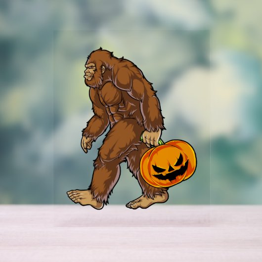 Bigfoot Sasquatch portant un T-shirt Citrouille ef (Neutre)