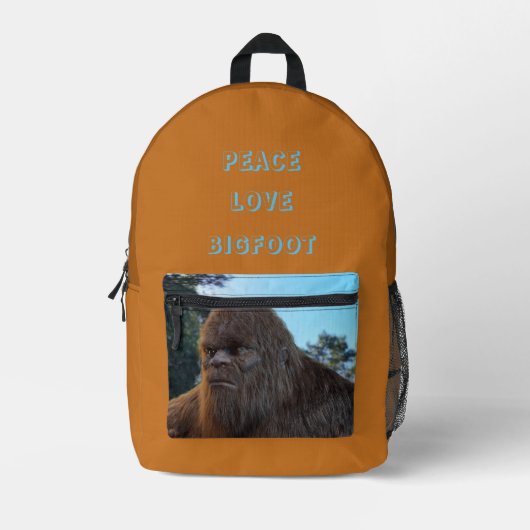 BIGFOOT SASQUATCH PORTRAT BEDRUKTE RUGZAK (Voorkant)