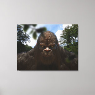 BIGFOOT SASQUATCH PORTRAT CANVAS AFDRUK