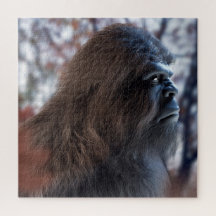 BIGFOOT SASQUATCH PORTRAT IN PROFIEL BIJ DUSK