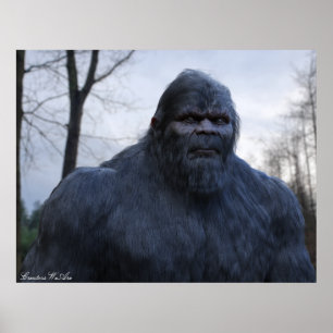 BIGFOOT SASQUATCH PORTRAT POSTER