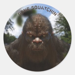BIGFOOT SASQUATCH PORTRAT RONDE STICKER