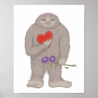 Bigfoot Sasquatch Pourtant dans l'amour Poster étr