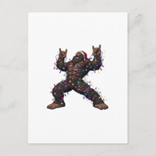 Bigfoot Sasquatch Prettig Metal Kerst Rock Briefkaart