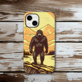 Bigfoot Sasquatch Retro Art gepersonaliseerd Case-Mate iPhone Case