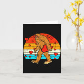 Bigfoot Sasquatch Retro Heart Funny Valentines Day Kaart (Gele Bloem)