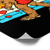 Bigfoot Sasquatch Retro Heart Funny Valentines Day Poster (Hoek)